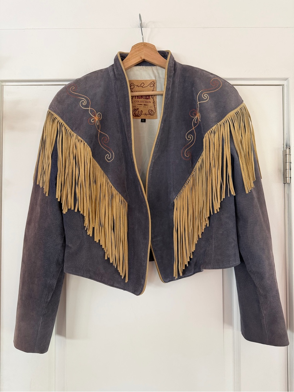 Vintage Frontier Co Cropped Leather Fringe Jacket